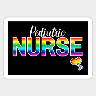 Pediatric Nurse Rainbow Letters Magnet